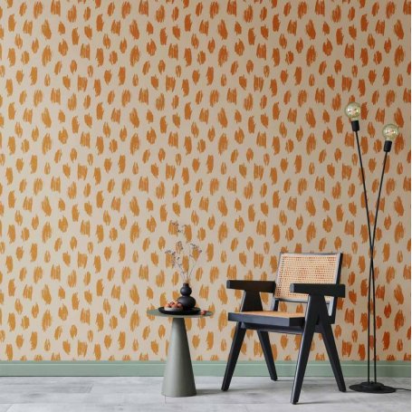 Tapetti - Drawn Pattern in Dots and Spots - in shades of orange and ecru