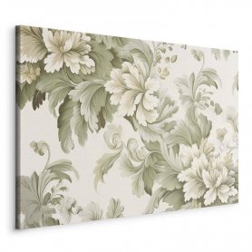 Taulu - Retro Vintage Flowers in Delicate Cream and Green Colors