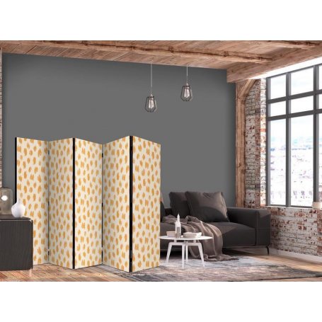 Sermi - Drawn Pattern in Spots and Dots - in Shades of Orange and Ecru