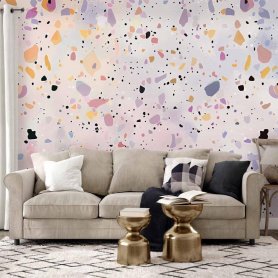 Fototapetti - Terrazzo in Confetti Style Violet-Pink Colorful Pattern