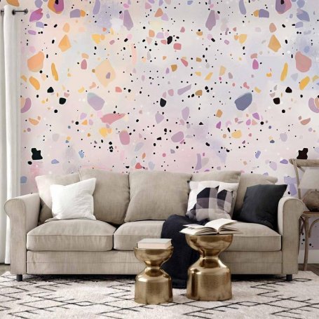 Fototapetti - Terrazzo in Confetti Style Violet-Pink Colorful Pattern