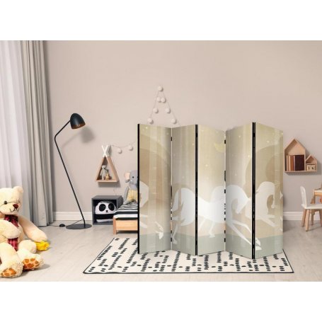 Sermi - Moonlit Steeds - Horses Galloping Among Trees on a Starry Night