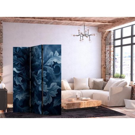 Sermi - Abstract Ornaments - Dark Blue Victorian Leaves