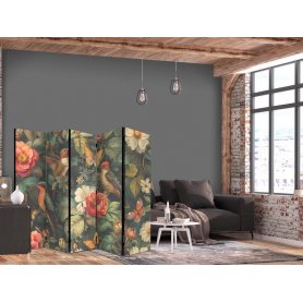 Sermi - In the Botanical Garden - Flowers Birds and Butterflies - Colorful Illustration