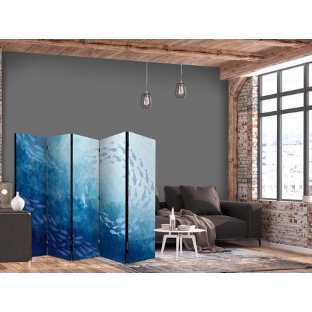 Sermi - Schools of Fish - Luminous Clusters of Fish in Blue Colors Among Sea Depths