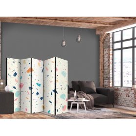 Sermi - Terrazzo with Multicolored - Large Elements - Cheerful Pattern on a Light Background