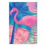 Taulu - Pink Flamingo - Abstract Flamingo Against Palms and Ice Cubes