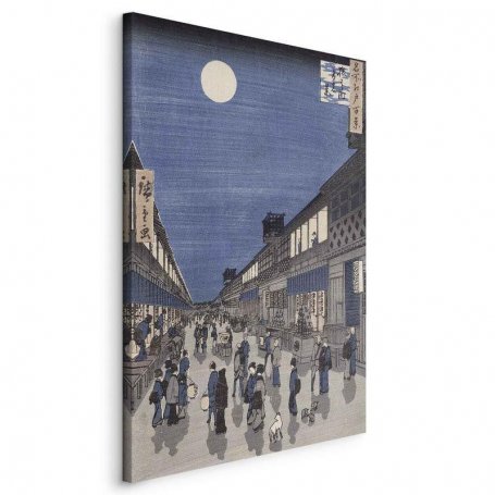 Taulu - Utagawa Hiroshige – Night time view of Saruwaka Street