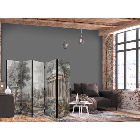 Sermi - Antique Landscape - Greek Temple on a Hill Among Lush Vegetation