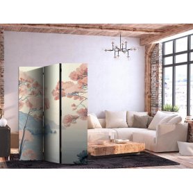 Sermi - Landscape with the Ocean - Cliffs - and Trees in Delicate Pink Shades