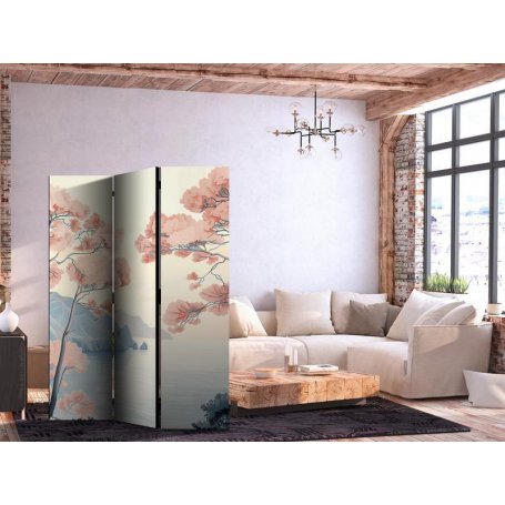 Sermi - Landscape with the Ocean - Cliffs - and Trees in Delicate Pink Shades