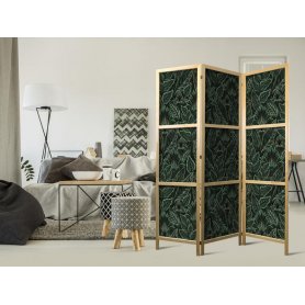 Japanilainen sermi - Dense Vegetation - Botanical Patterns in Illustrative Style Green