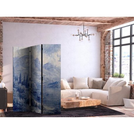 Sermi - Italian Landscape - Lake Como Painted in Shades of Blue