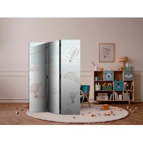 Sermi - Balloons in the Sky - Balloons in Pastel Colors Flying in a Cloudy Sky - Among Rainbows and Stars