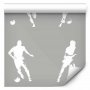Tapetti - Sports Silhouettes - Dynamic figures of soccer players on a gray background