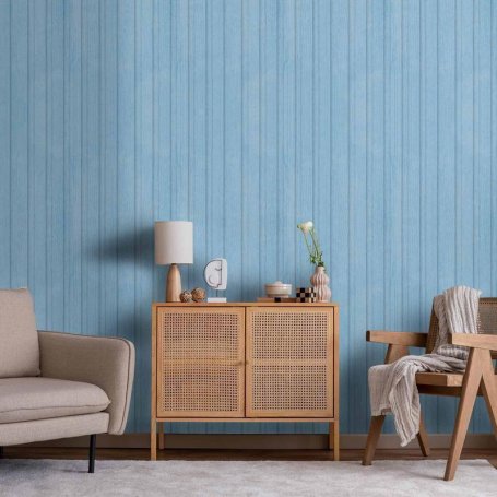Tapetti - Blue Panels - Wooden planks in a pastel blue shade