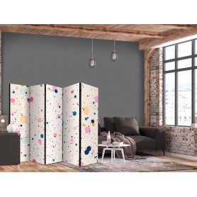 Sermi - Dots - Spots and Splashes Multicolored - Cheerful Pattern on a Light Pink Background