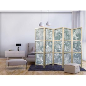 Japanilainen sermi - Ornaments in Worn Muted Turquoises - Delicate Plant Pattern