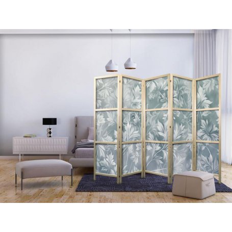 Japanilainen sermi - Ornaments in Worn Muted Turquoises - Delicate Plant Pattern