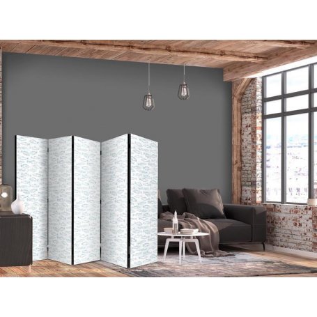 Sermi - Blue Fish - Blue Outlines of Various Fish Species on a White-Blue Background