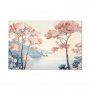 Taulu - Landscape with the Ocean Cliffs and Trees in Delicate Pink Shades