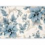 Fototapetti - Turquoise Flowers in Retro Ambience - Floristic Ornaments