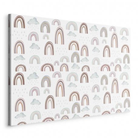 Taulu - Rainbows After the Storm - Rainbows of Various Sizes in Pastel Hues Among Rain Clouds in a Gray-Blue Shade