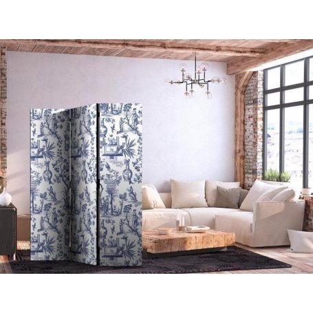 Sermi - Rome and Botany - Blue Pattern with a Greek and Plant Motif