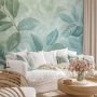 Fototapetti - Large Leaves in Shades of Green-Mint: Botanical Motif