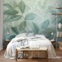 Fototapetti - Large Leaves in Shades of Green-Mint: Botanical Motif