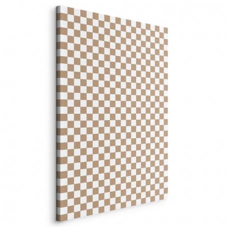 Taulu - Checkerboard Pattern - Brown-White Grid with a Subtle Noise