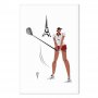 Taulu - Female Golfer With the Eiffel Tower in the Background - Illustration