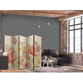 Sermi - Bouquet with Tulips - Colorful Flowers on a Light Background - Illustration