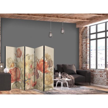 Sermi - Bouquet with Tulips - Colorful Flowers on a Light Background - Illustration