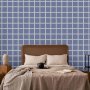 Tapetti - Lines and Symmetry - Expressive White Grid on a Blue Background