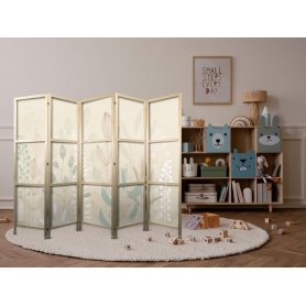 Japanilainen sermi - Morning in the Meadow - Various pastel plants on a beige background