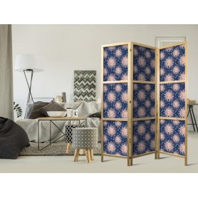 Japanilainen sermi - Sunny Patterns - Repeating Sun Motif on a Navy Background