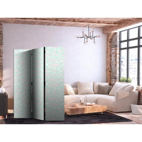 Sermi - Minimalist Fish - Fish of Grey Dots on a Crystal Clear Water Surface in Mint Green Colors