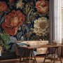 Fototapetti - Tapestry Large Flowers Retro Floral Motif in Kilim Style