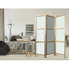 Japanilainen sermi - Minimalist Fish - Fish from Gray Dots on the Crystal Clear Water Surface in Mint Green