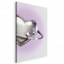 Taulu - Cosmic Heart - Silver Heart with a Ring on a Purple Background