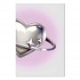 Taulu - Cosmic Heart - Silver Heart with a Ring on a Purple Background