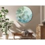 Pyöreä taulu - Large Leaves in Shades of Green-Mint: Botanical Motif