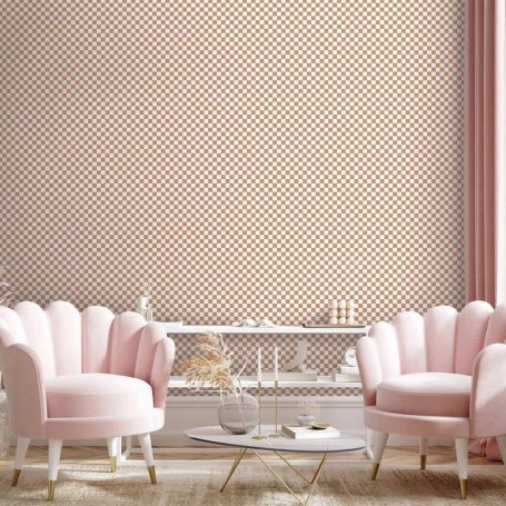 Tapetti - Checkerboard Pattern - Brown-White Grid with a Subtle Noise