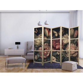 Japanilainen sermi - Floral Illustration - Magnificent Flower Buds on a Turquoise Background