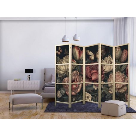 Japanilainen sermi - Floral Illustration - Magnificent Flower Buds on a Turquoise Background