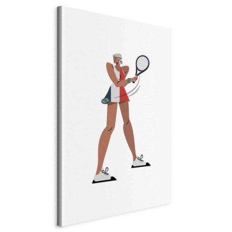 Taulu - Tennis Player With a Racket on a Light Background - Illustration