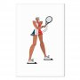 Taulu - Tennis Player With a Racket on a Light Background - Illustration