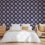 Tapetti - Sunny Patterns - Repeating sun motif on a navy background