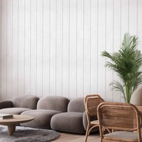 Tapetti - Vertical Lines - White background with a delicate wood pattern vertically